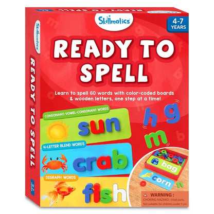 Skillmatics Preschool Learning Activity - Ready to Spell, Stage-Based Learning to Improve Vocabulary & Spelling, Educational Toy, Gifts for Boys & Girls Ages 4, 5, 6, 7 - Jaiman Toys