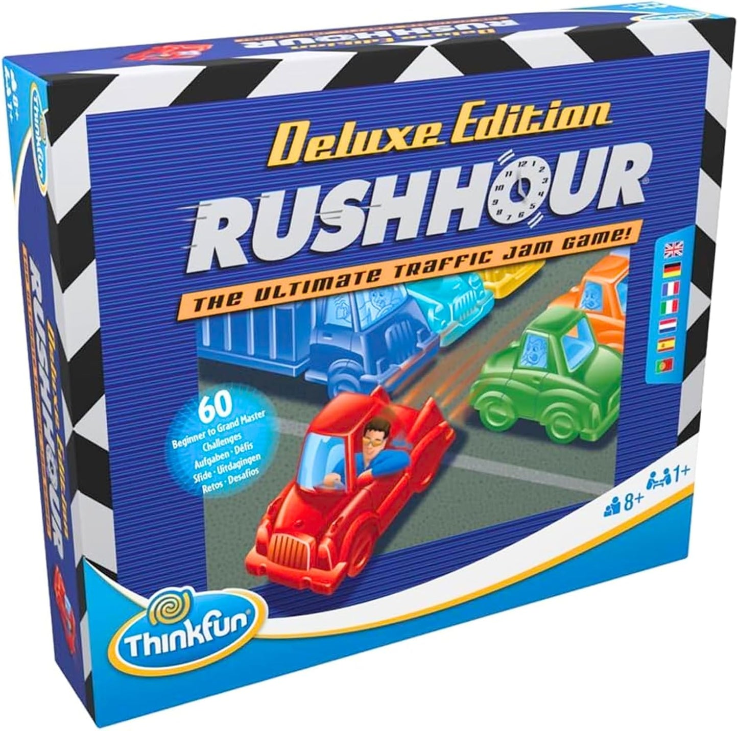 ThinkFun Rush Hour Deluxe Edition Logic Puzzle Game | Award-Winning Traffic Jam Brain Teaser with 60 Challenges | STEM Learning, Critical Thinking & Problem Solving Board Game for Kids Age 8+ & Adults | Single Player