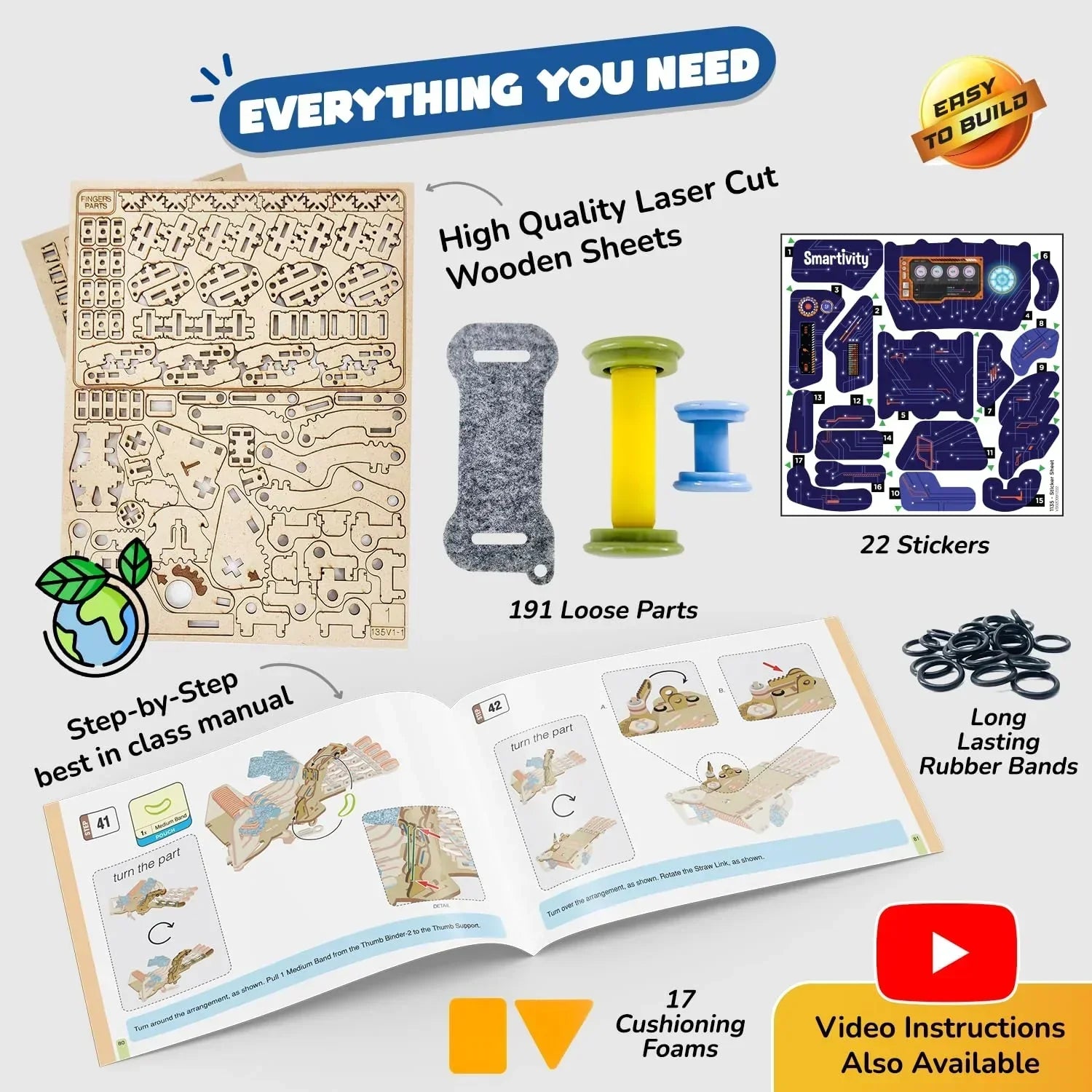 Smartivity Robotic Mechanical Hand Toy for Kids 8-14 | STEM Educational Science Toy | Parents’ Choice Award Winner | Birthday Gift for Boys & Girls - Jaiman Toys