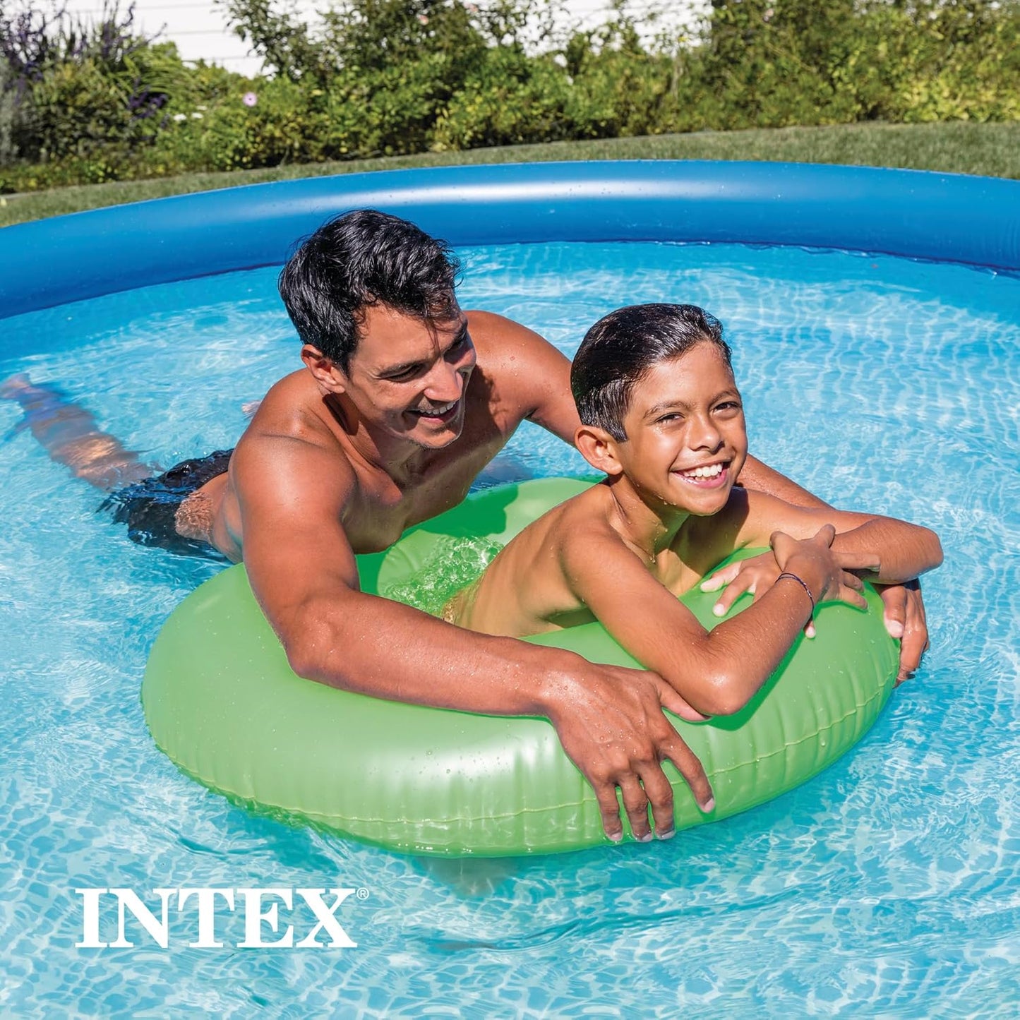 Intex Easy Set Swimming Pool 28158 – 15 ft x 33 in (457 × 84 cm) Inflatable Family Pool | Large Backyard Swimming Pool