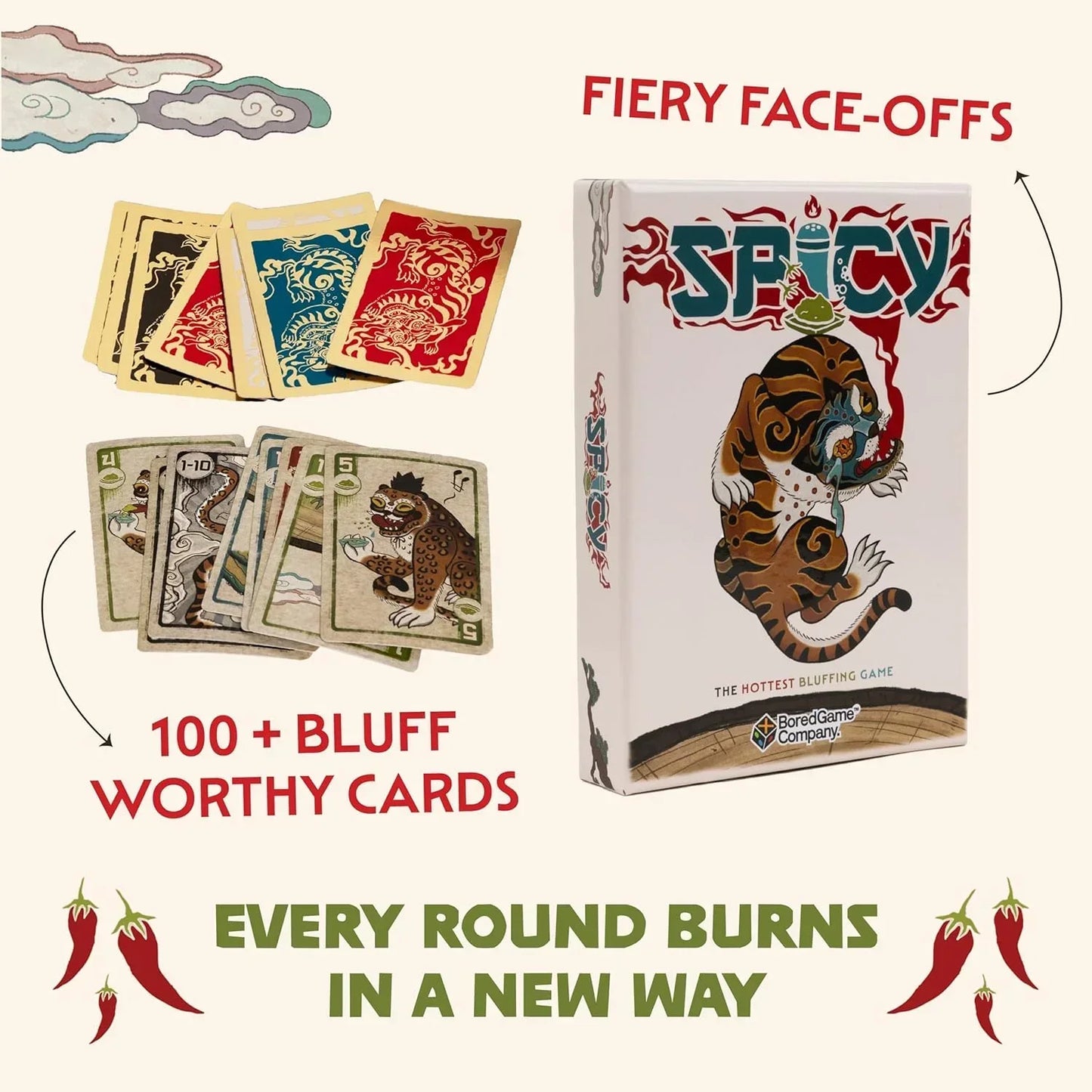 Spicy Strategy Card Game – Clever Bluffing Game for 2–6 Players | Fast Party Game for Ages 10+