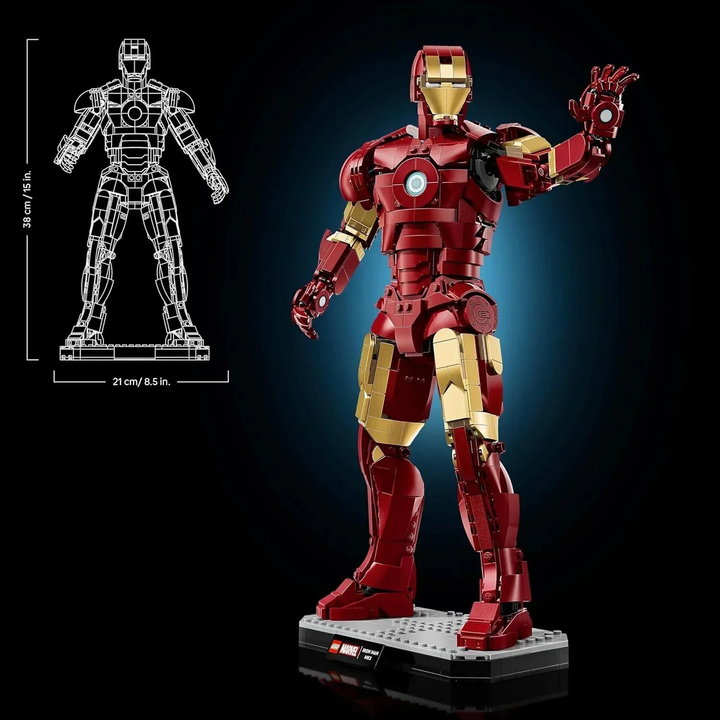 LEGO 76344 Marvel Iron Man Mark 3 – Collectors’ Edition Posable Figure Building Set for Adults
