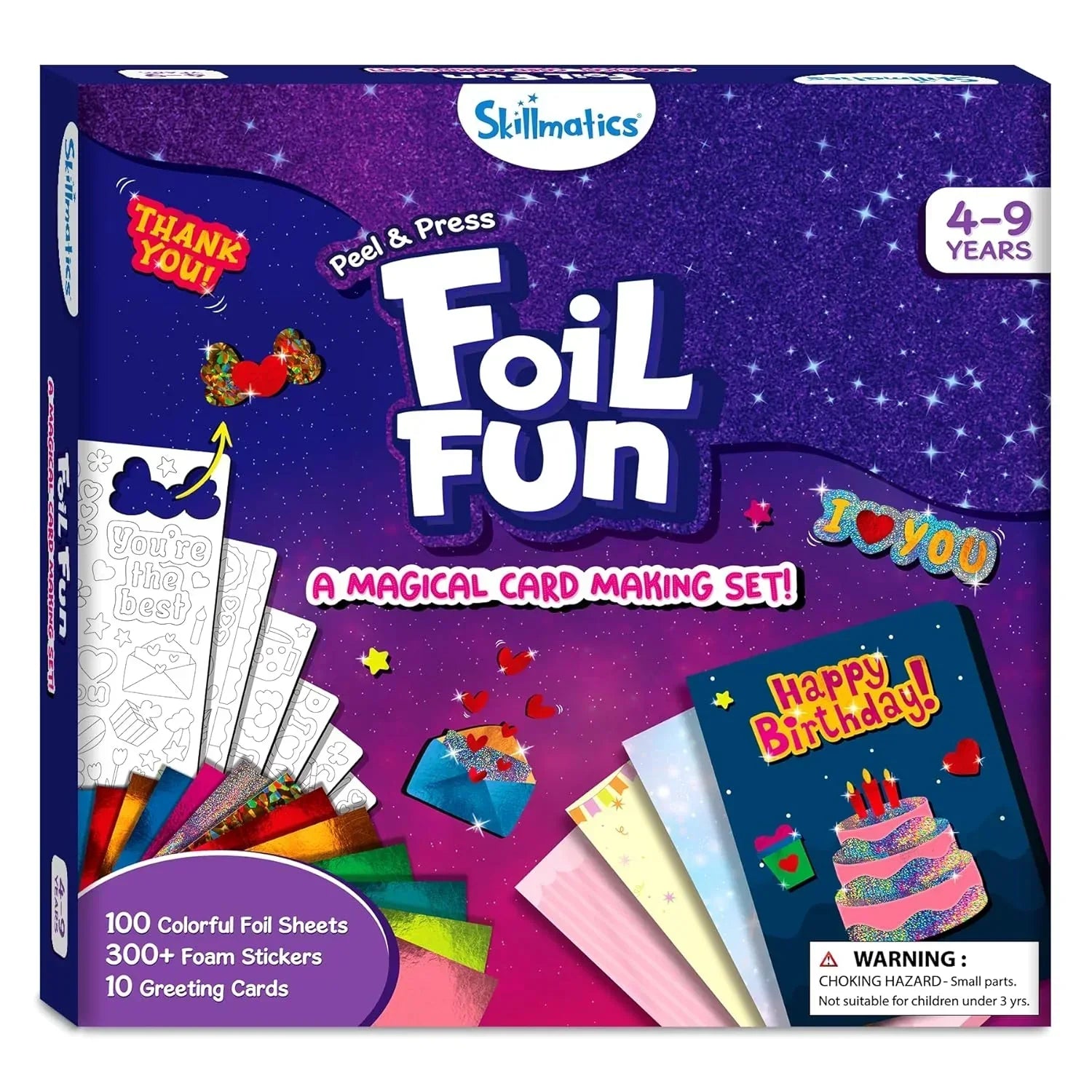 Skillmatics Art & Craft Activity-Foil Fun Card Making Set, No Mess Art for Kids, Craft Kits & Supplies, DIY Creative Activity, Gifts for Girls & Boys Ages 4, 5, 6, 7, 8, 9, Travel Toys - Jaiman Toys