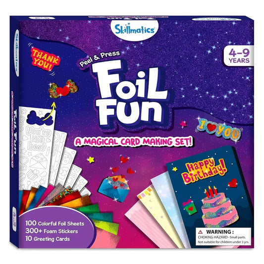 Skillmatics Art & Craft Activity-Foil Fun Card Making Set, No Mess Art for Kids, Craft Kits & Supplies, DIY Creative Activity, Gifts for Girls & Boys Ages 4, 5, 6, 7, 8, 9, Travel Toys - Jaiman Toys