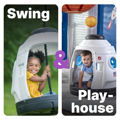 Step2 Space Capsule Swing – Rocketship Outdoor/Indoor Swing for Kids Aged 3–7, 2-Seater - Jaiman Toys