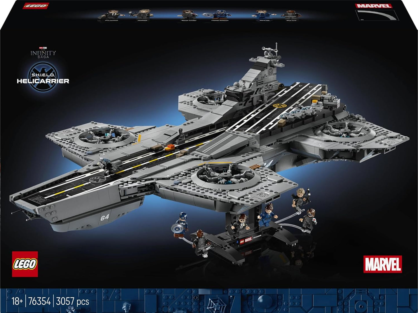 LEGO Marvel S.H.I.E.L.D. Helicarrier - Collectible Building Set for Adults, Ages 18+ - Marvel Bedroom or Home Office Decor - Includes 6 Minifigures - Gift for Men & Women - 76354
