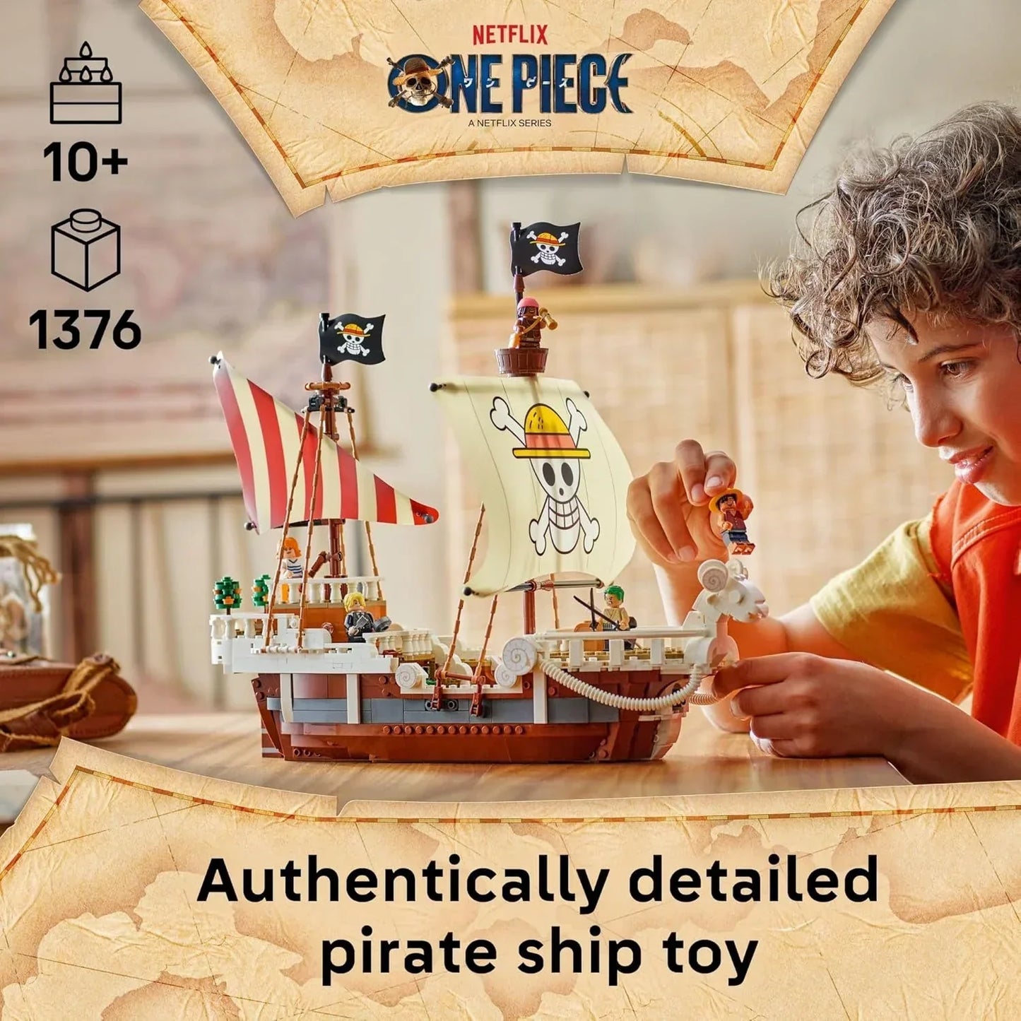 LEGO 75639 One Piece The Going Merry Pirate Ship  1376 Piece Netflix Series Set