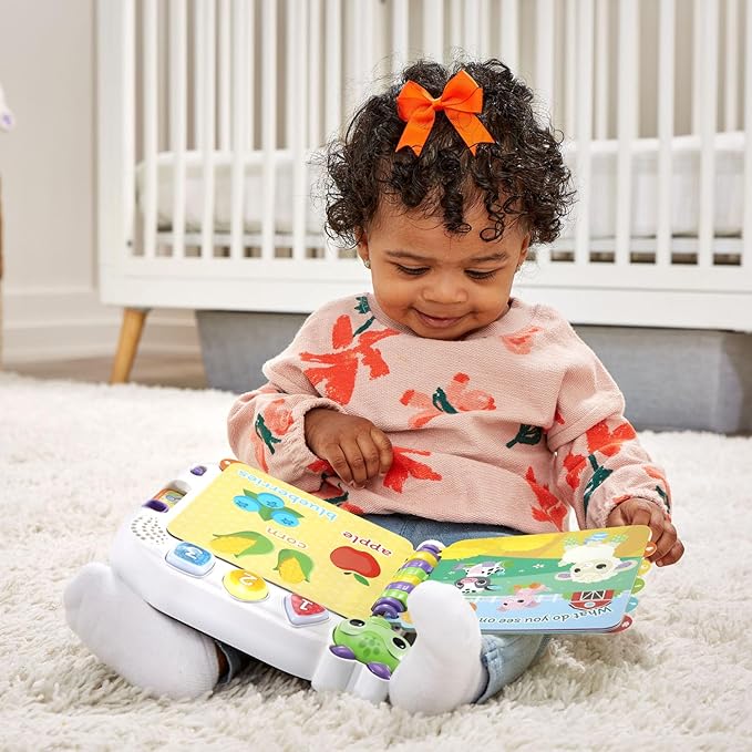 VTech Baby Peek & Turn Discovery Book | Interactive Learning Book with Lights, Sounds, Songs & Early Learning Activities