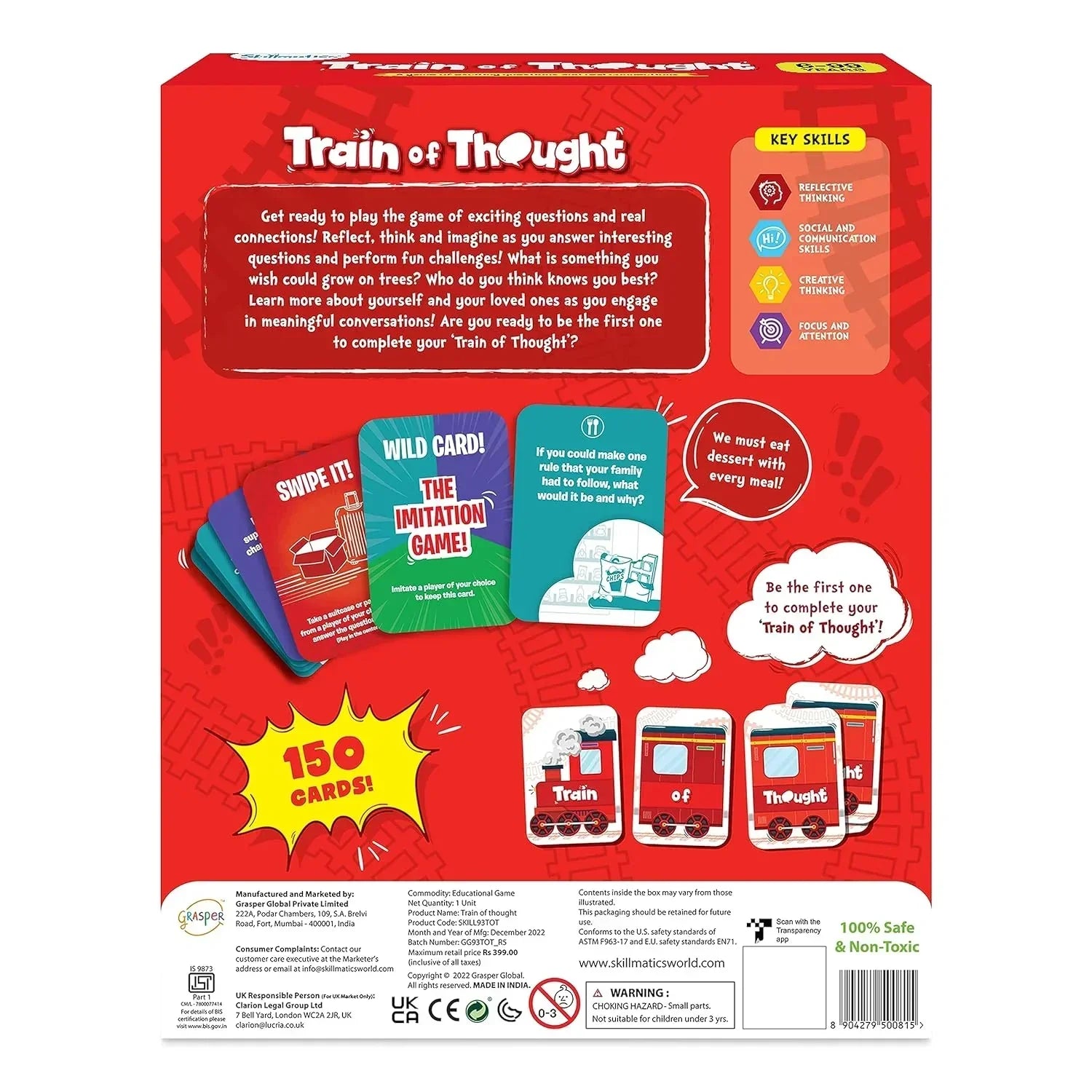 Skillmatics Card Game - Train of Thought, Fun for Family Game Night, Educational Toys, Gifts for Boys and Girls Ages 6, 7, 8, 9 and Up - Jaiman Toys