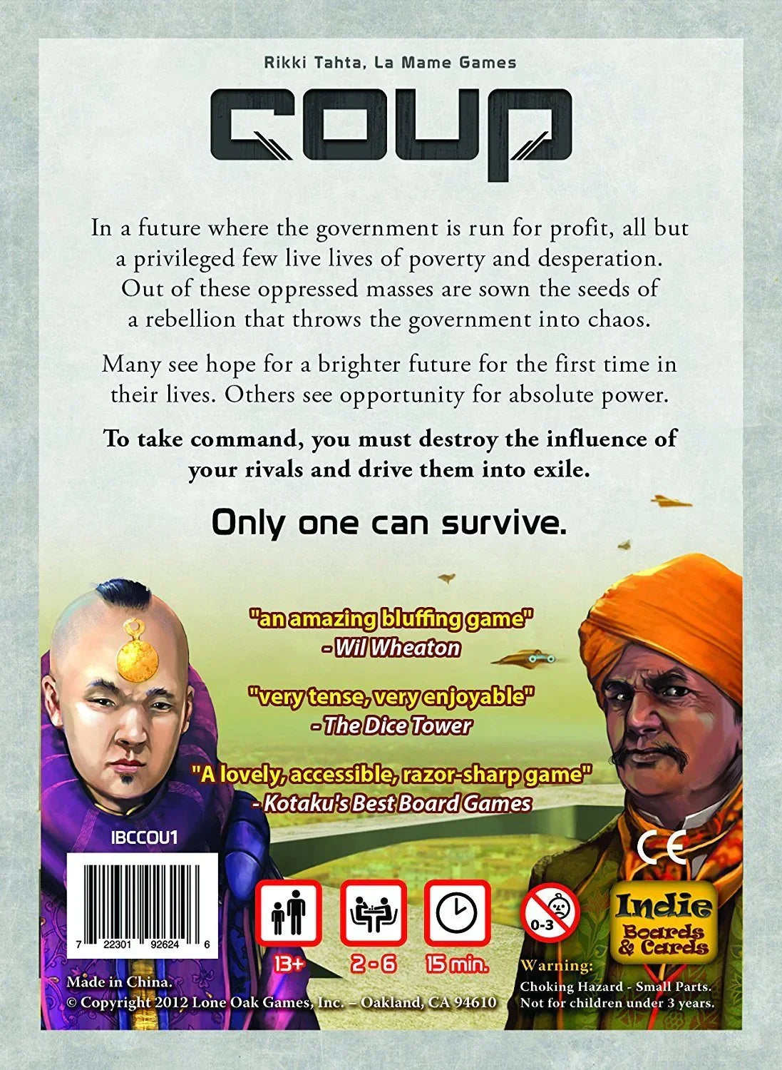 Coup Game Bundle Including Coup (The Dystopian Universe) and Coup Reformation Expansion by Indie Boards and Cards (2 Items) - Jaiman Toys