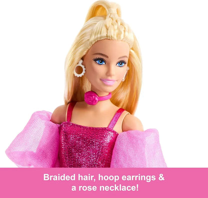 Barbie Deluxe Style #5 Doll JFP40 – Blonde Hair, Metallic Pink Dress & Accessories – Fashion Doll for Kids 4+ - Jaiman Toys