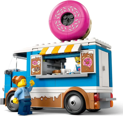 LEGO City- 60452 Doughnut Truck Toy with 2 Minifigures - Creative Building Toys for 5+ Year Old Boys & Girls - Mobile Food Stand with Accessories - Fun Gift Ideas for Birthdays & Holidays