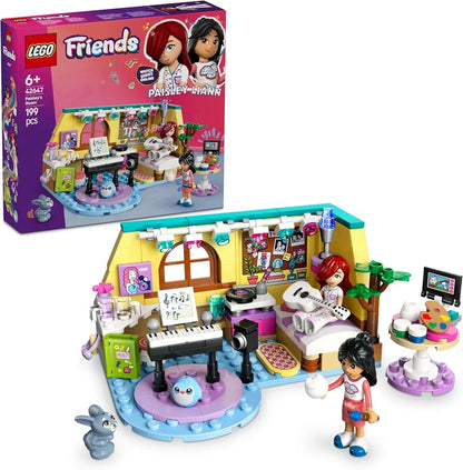 LEGO Friends 42647 Paisley’s Room Pretend Play Bedroom Playset for Kids, Gift for Girls and Boys Aged 6 Years Old and Over, Imaginative Building Kit with 2 Minidolls and a Bunny Figure