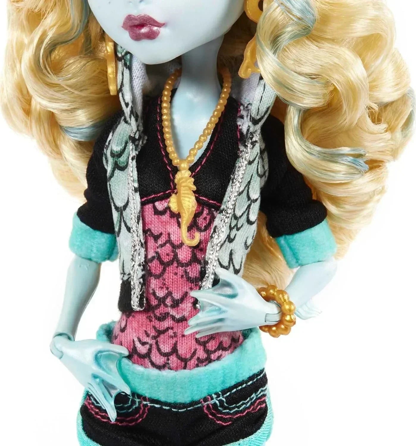 Monster High Lagoona Blue Reproduction Doll (10.5 in) Wearing Original Fashion &amp; Shoes, with Pet, Doll Stand &amp; Accessories, Gift for Collectors - Jaiman Toys