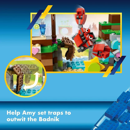 LEGO 76992 Amy’s Animal Rescue Island – Sonic the Hedgehog, 6 Characters, 388 Pieces, Ages 7+
