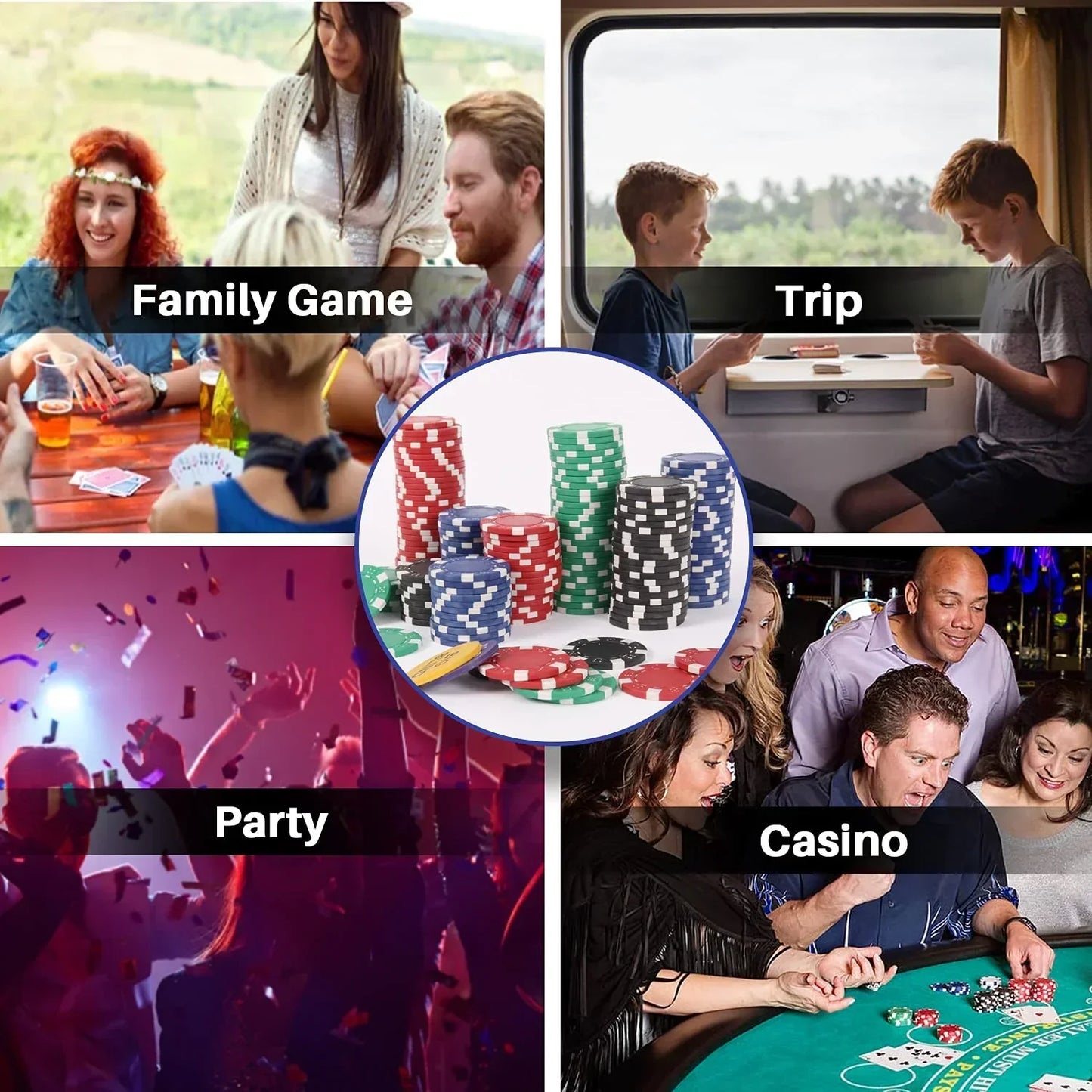 Poker Complete Game Set – Casino Style 500 Chips, Multiplayer