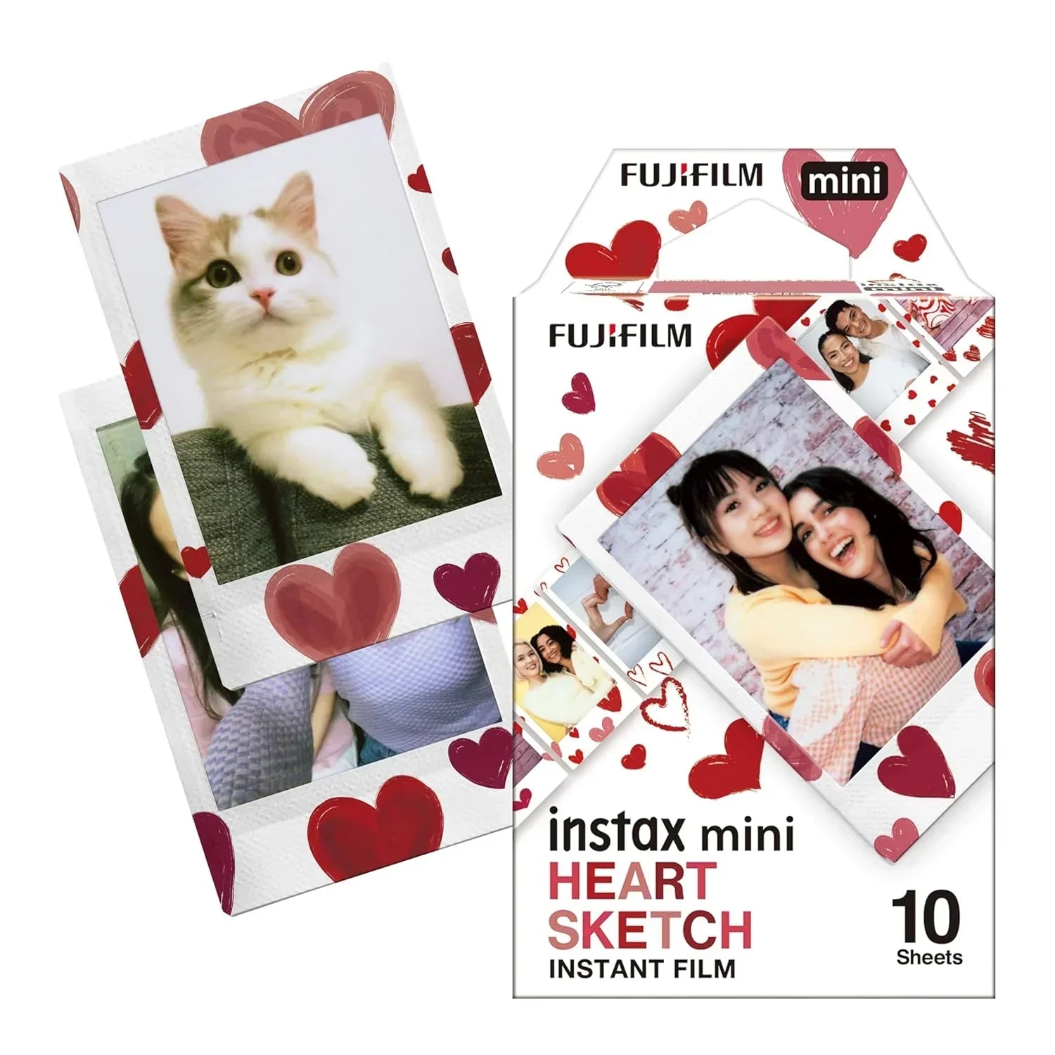 Fujifilm Instax Mini Heart Sketch Instant Film (10 Exposures) - Jaiman Toys