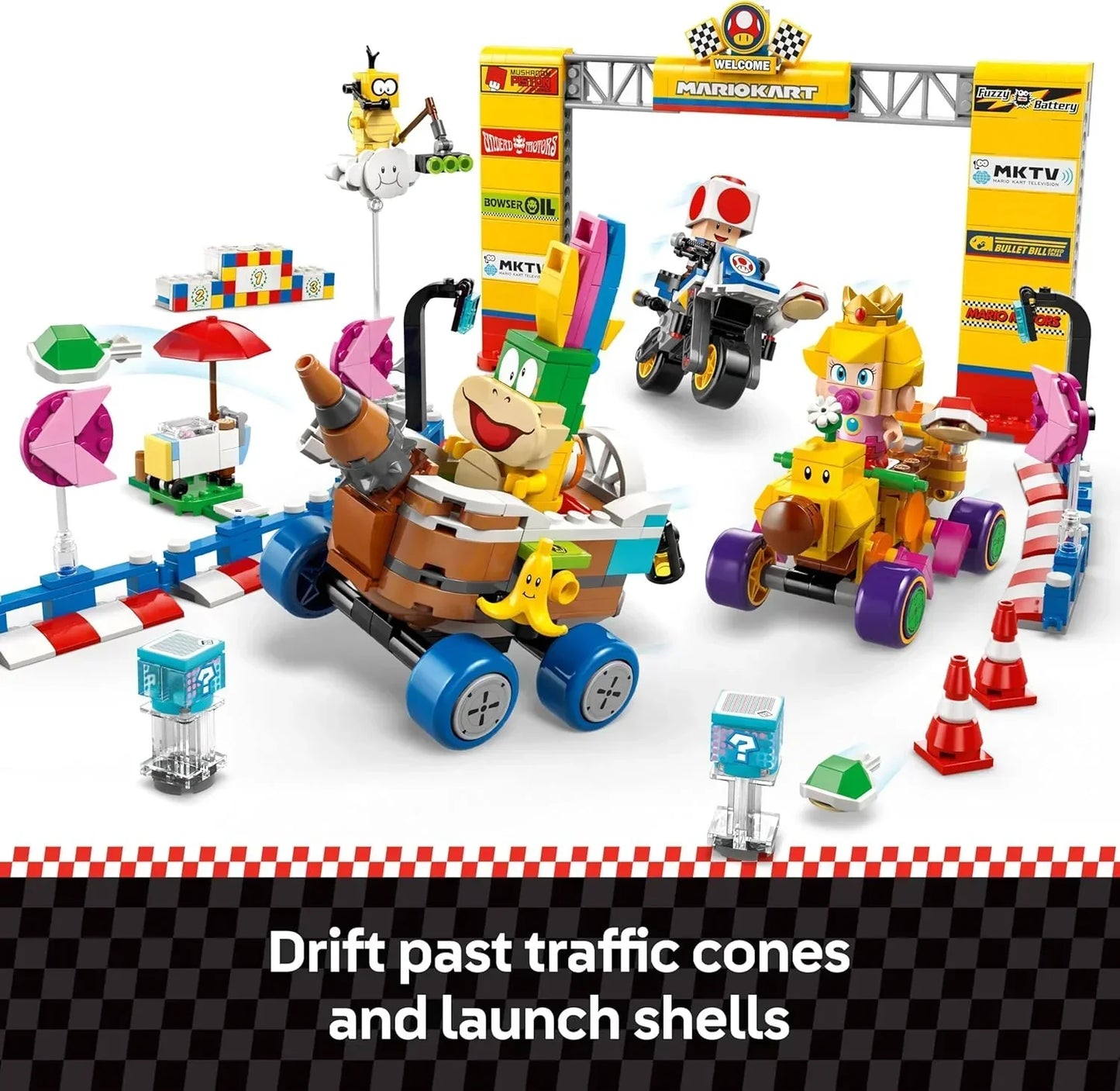 LEGO 72036 Super Mario Mario Kart Baby Peach Grand Prix Set – Nintendo Racing Toy for Kids 8+