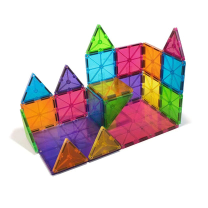 Magna-Tiles Magnetic Building Toys, Clear Colors Set (32 Pieces) - Jaiman Toys