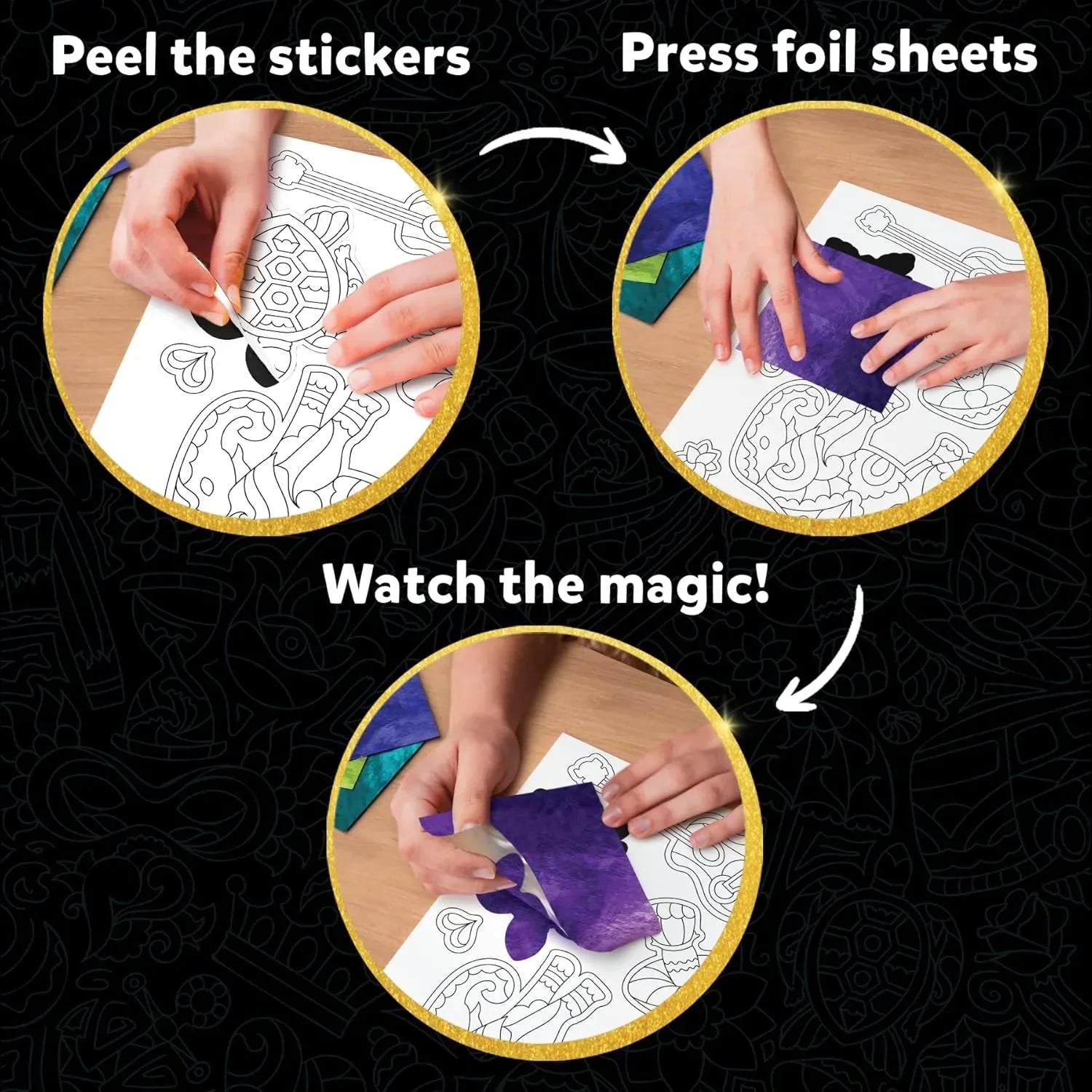 Skillmatics Art & Craft Activity - Foil Fun Pretty Patterns, Mess-Free Art, Magnets & Supplies, DIY Colorful Creative Activity, Craft Kits, Gifts for Kids, Teens, Adults, Families - Jaiman Toys