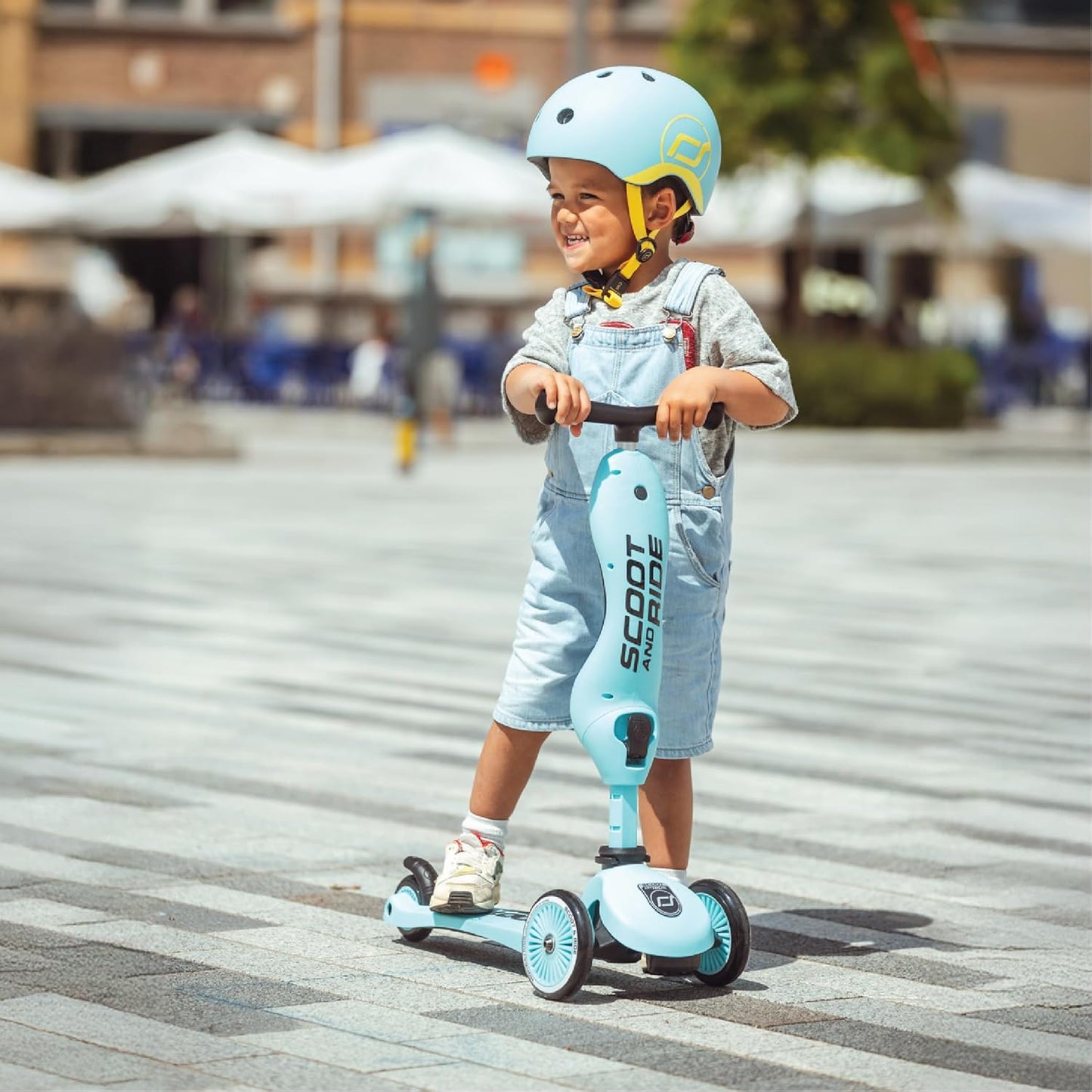 Scoot & Ride 2-in-1 Kids Scooter with Adjustable Seat & Handlebar, Stable & Safe Kickboard for Toddlers, Compact & Lightweight, 3-Wheel Design, Ages 1 to 5 Years, Highwaykick 1