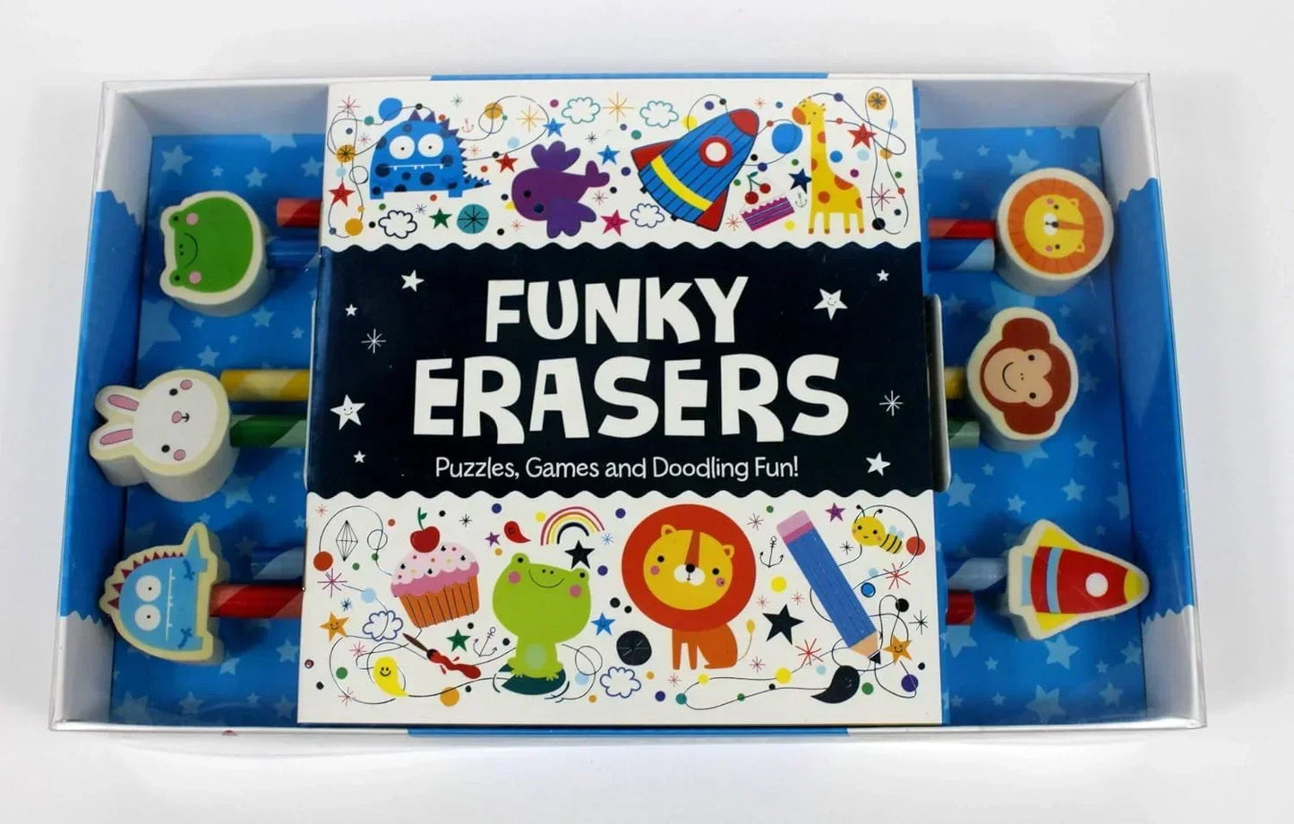 Pencil Toppers. Funky Erasers Puzzles, Games And Doodling Fun! - Jaiman Toys