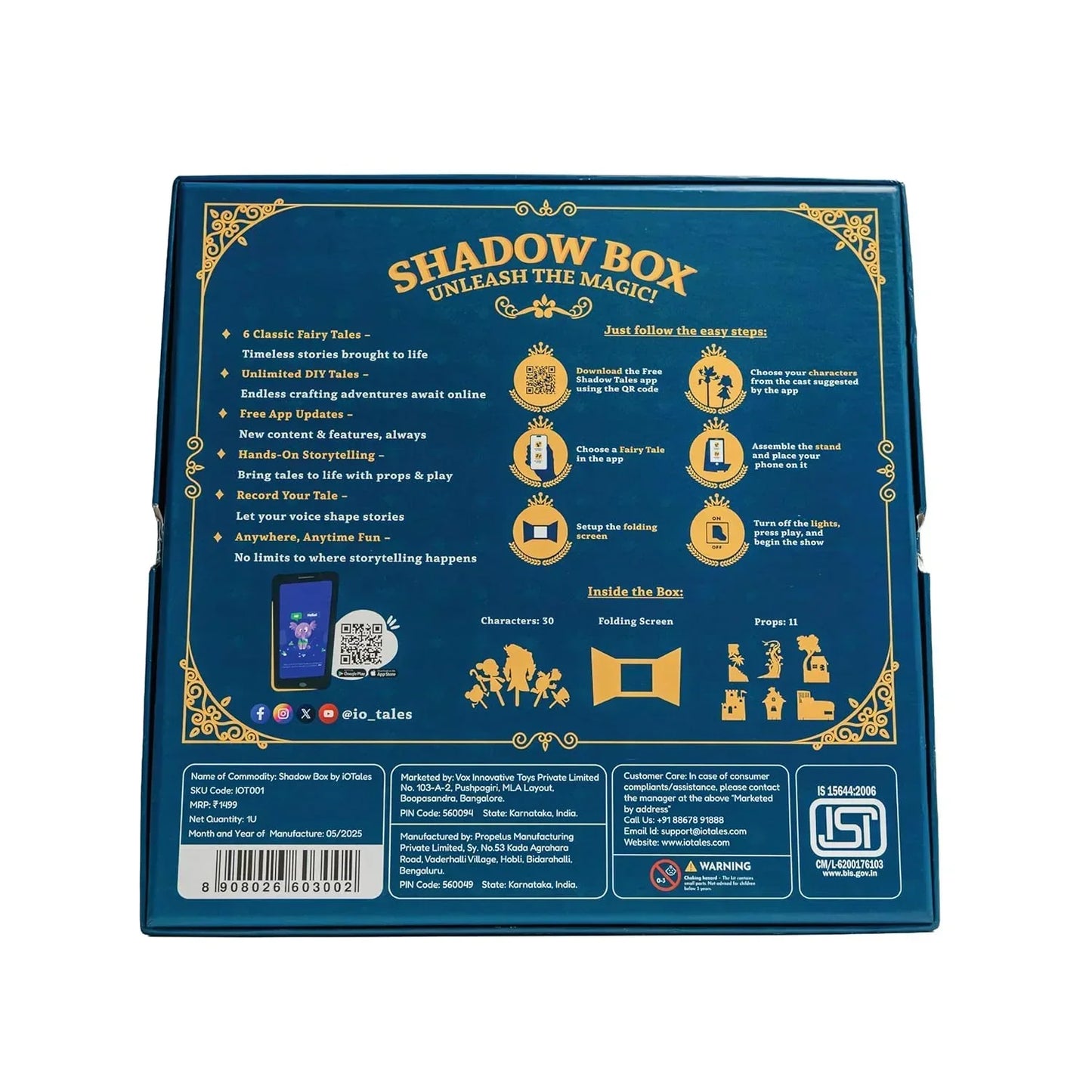 iO Tales Magical Shadow Puppetry Theater – 6 Fairy Tales, 30+ Puppets, Narration & Music (Ages 3–8) - Jaiman Toys