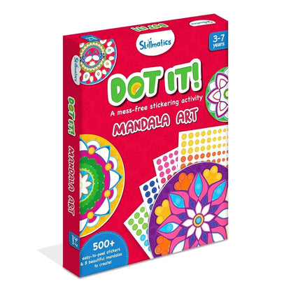 Skillmatics Art Activity - Dot It Mandala Art, No Mess Sticker Art for Kids, Craft Kits, DIY Activity, Scrapbooking, Gifts for Girls & Boys Ages 3, 4, 5, 6, 7, Paper, Multicolor - Jaiman Toys
