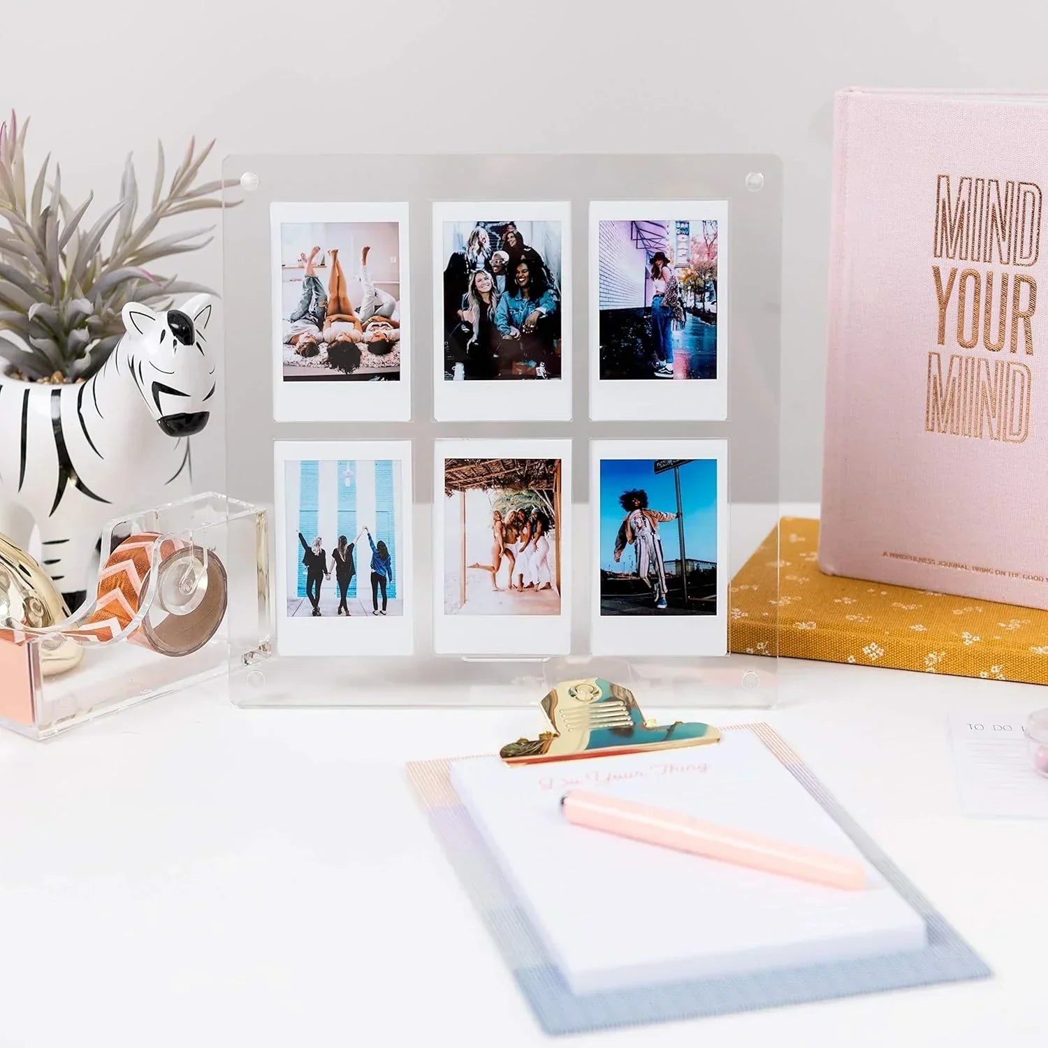 Acrylic Magnetic Photo Frame 8x8" – Sleek Display for Instax Mini Prints, Postcards & Keepsakes - Jaiman Toys