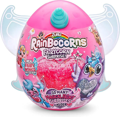 Rainbo'corns Fairy'corn Surprise Series - Collectable Plush Toy - Ultimate Surprise Egg, Portable Fairy Wings - Blue - Jaiman Toys