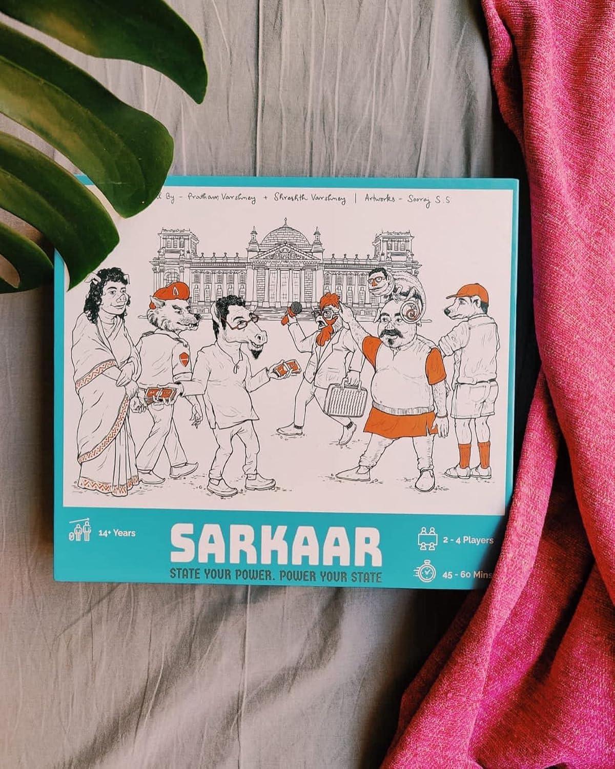 Wisdom Games Sarkaar: The Political Strategy Board Game 45-60 Mins Playtime | Fun, Cheeky Strategy Game | 2-4 Players Age 12+ - Jaiman Toys