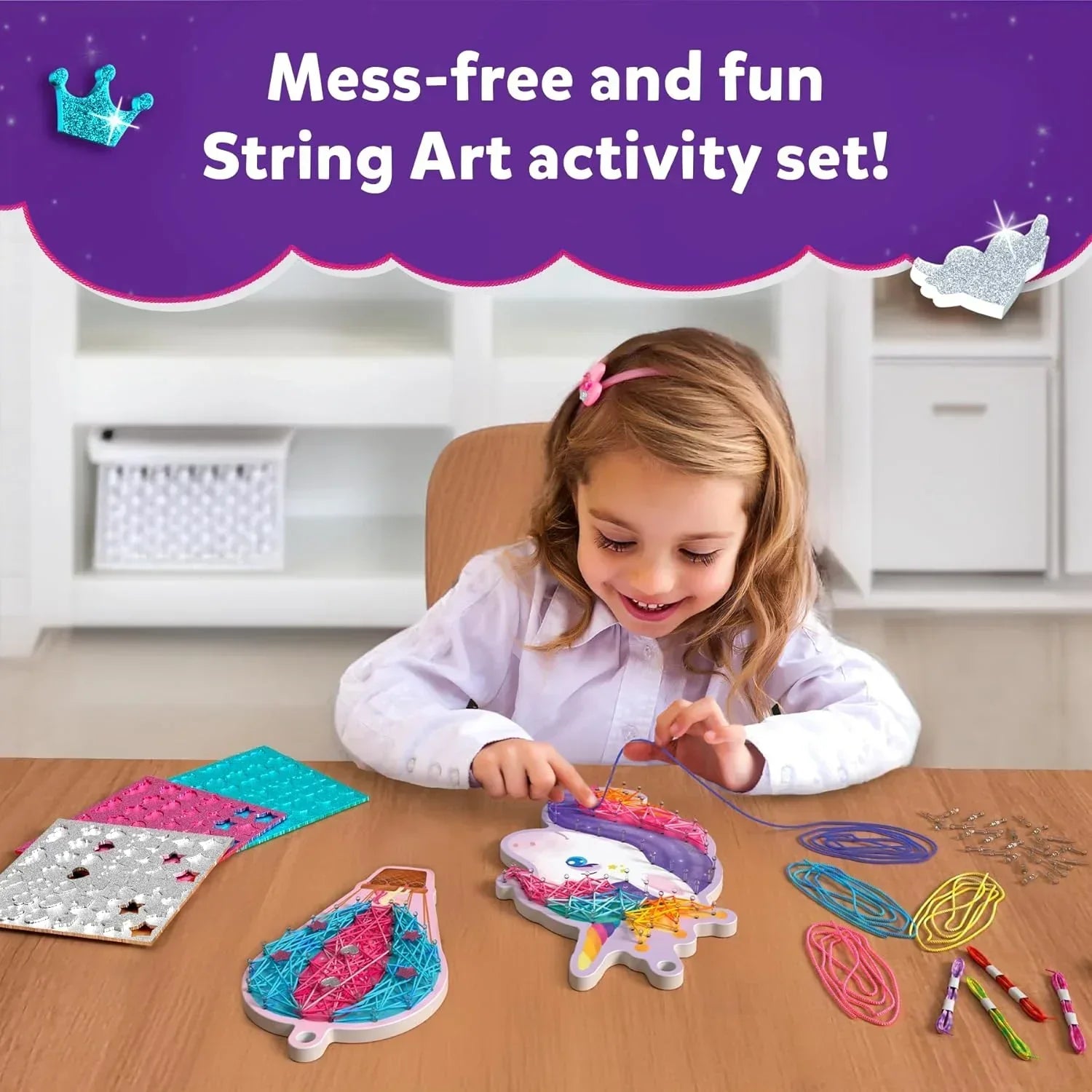 Skillmatics Art & Craft Activity - Super Strings Unicorn Magic, Mess-Free Art for Kids, Craft Kits & Supplies, DIY Creative Activity, Gifts for Girls & Boys Ages 6, 7, 8, 9, 10, 11, 12 - Jaiman Toys