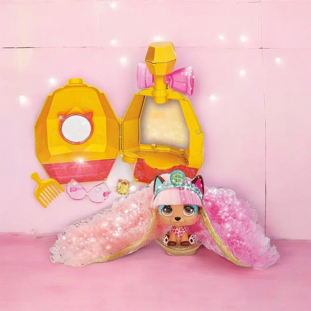 VIP PETS Celebripets - Mini Surprise Dog Doll Inspired by Real Stars with Extra Long Hair for Styling and others 10 Accessories - Kids above 3 years - Jaiman Toys