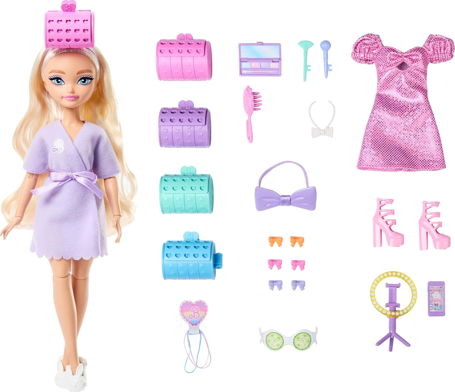 Barbie Dream Besties Malibu Doll Styling Playset | Blonde Fashion Doll with Beauty Accessories & Outfit Change | Mattel Toy for Kids 4+