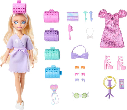 Barbie Dream Besties Malibu Doll Styling Playset | Blonde Fashion Doll with Beauty Accessories & Outfit Change | Mattel Toy for Kids 4+