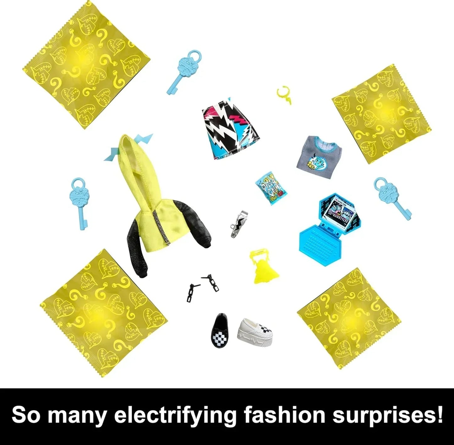 Monster High Doll and Fashion Set, Frankie Stein Doll, Skulltimate Secrets: Neon Frights, Dress-Up Locker with 19+ Surprises - Jaiman Toys