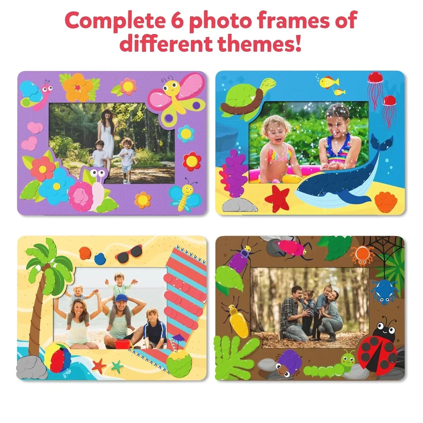 Skillmatics Art Activity - Dot It Photo Frames, Mess-free Sticker Art for Kids, Craft Kits, DIY Activity, Gifts for Boys & Girls Ages 3, 4, 5, 6, 7, Travel Toys for Toddlers - Jaiman Toys