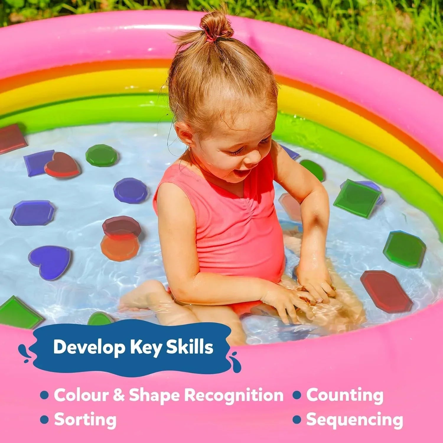 Skillmatics Seek & Splash Bath Toys - Search and Find Gem Game, Bathtub, Baby Pool & Summer Toys for Toddlers, Kids, Preschoolers, Waterproof Cards, Gifts for Boys & Girls Ages 3, 4, 5, 6 - Jaiman Toys
