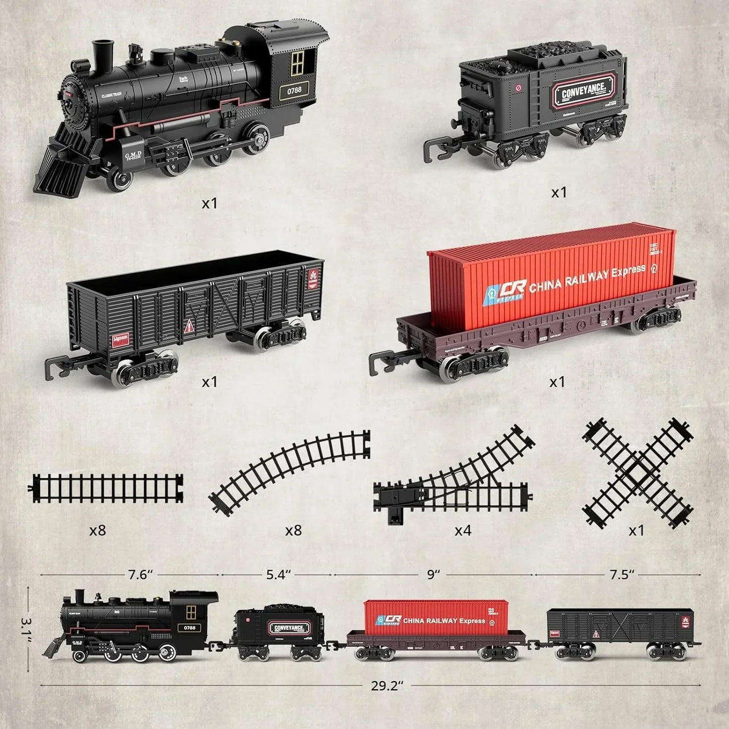 Premium Alloy Smart Train Set – Remote Control Steam Engine with Sound, Light & Music for Kids - Jaiman Toys
