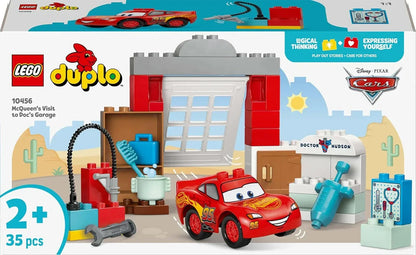 LEGO DUPLO 10456 Disney and Pixar McQueen's Visit to Doc's Garage - incl. a Race Car Toy for Toddlers, Car Wash Tools & Accessories - Gift for 2+ Year Old Boys & Girls