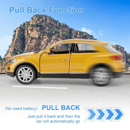 RMZ City Volkswagen T-Roc SUV 1:36 Die-Cast Car | Pull Back & Go | Openable Doors | Blue / Gold
