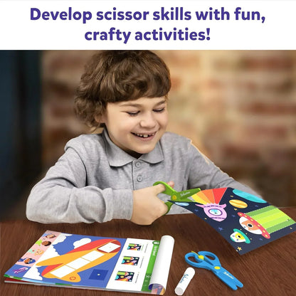 Skillmatics Art & Craft Activity Kit - Snip, Snip, Practice Scissor Skills, Craft Kits & Supplies, 25 DIY Activities, Gifts for Toddlers, Girls & Boys Ages 3, 4, 5, 6, 7, Travel Toys,Multicolor, Paper - Jaiman Toys