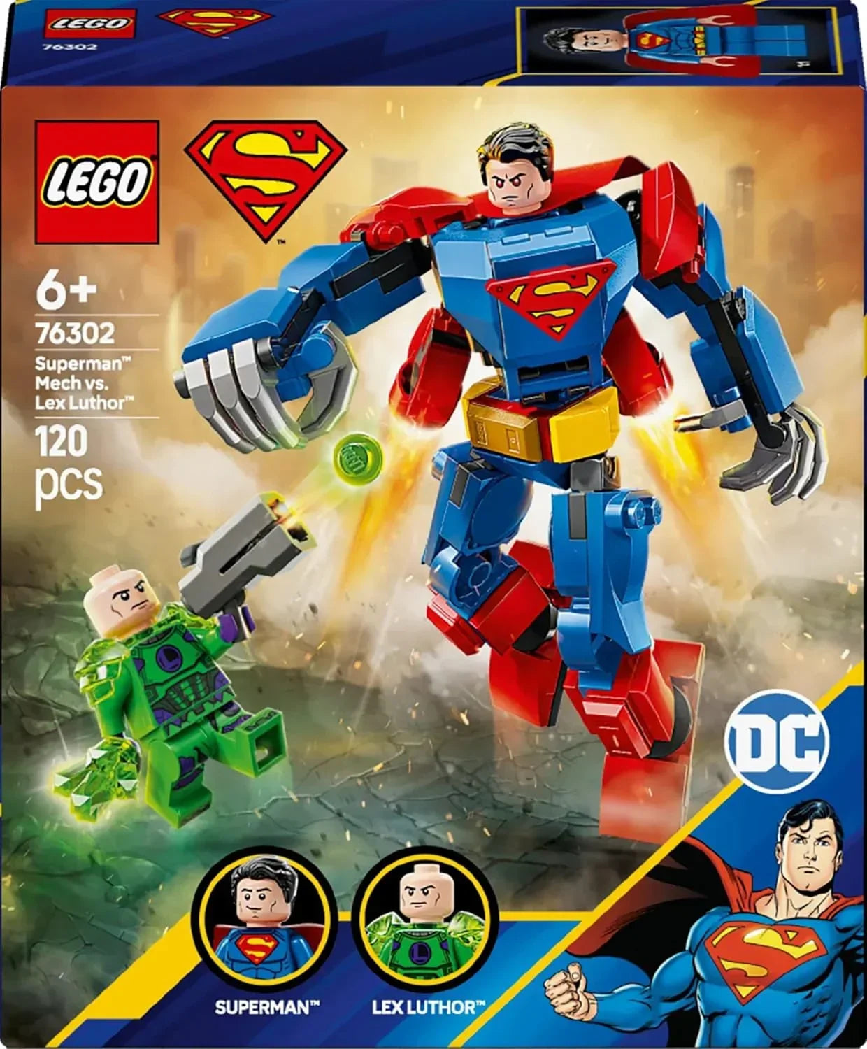 LEGO 76302 DC Superman Mech vs. Lex Luthor Building Set (120 Pieces)