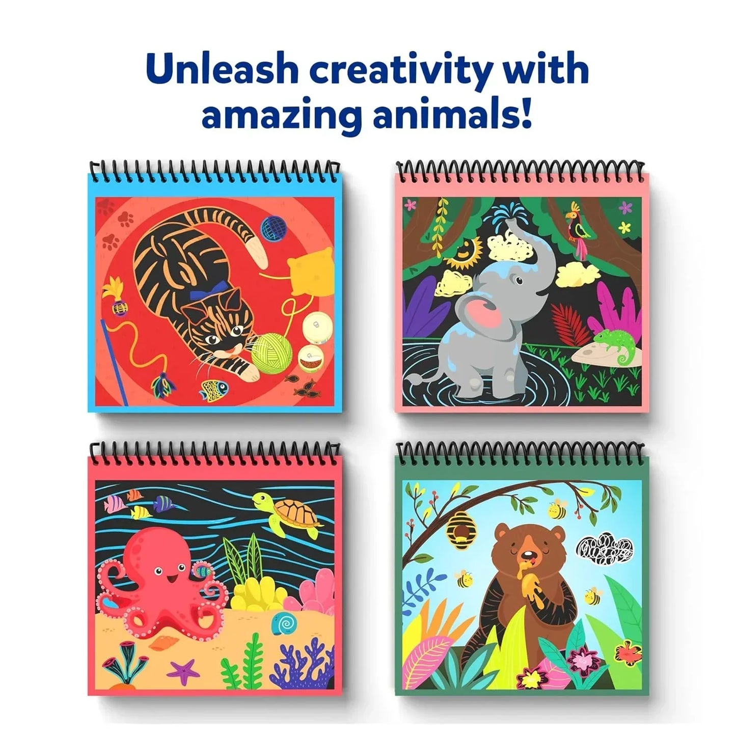 Skillmatics Paper Magical Scratch Art Book For Kids - Animals, Craft Kits & Supplies, Diy Activity & Stickers, Gifts For Toddlers, Girls & Boys Ages 3, 4, 5, 6, 7, 8, Travel Toys, Multicolor - Jaiman Toys