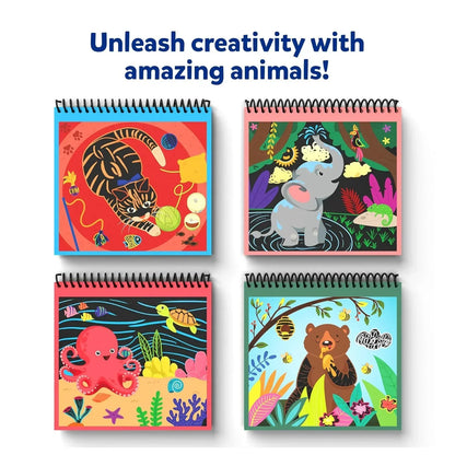 Skillmatics Paper Magical Scratch Art Book For Kids - Animals, Craft Kits & Supplies, Diy Activity & Stickers, Gifts For Toddlers, Girls & Boys Ages 3, 4, 5, 6, 7, 8, Travel Toys, Multicolor - Jaiman Toys