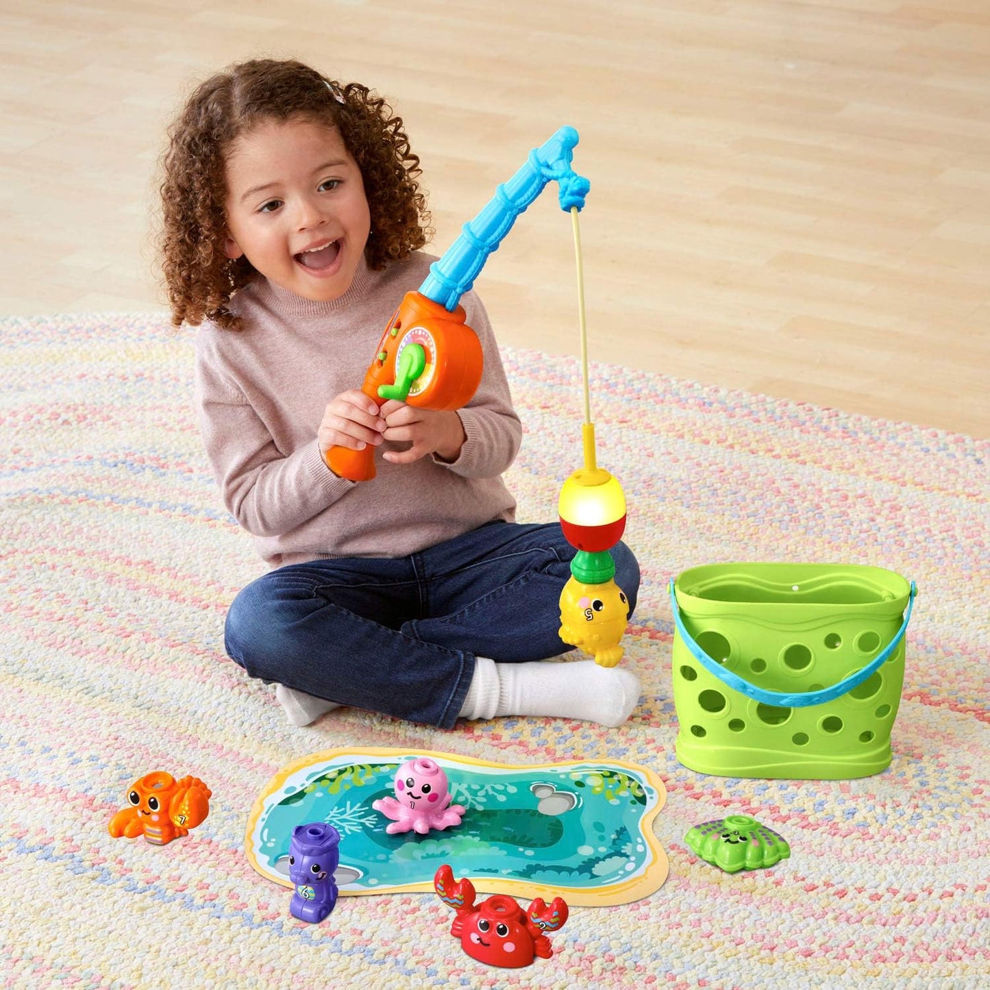 VTech Jiggle and Giggle Fishing Set | Interactive Toddler Fishing Toy with Electronic Fishing Rod, Sea Animals, Counting, Music & Learning Activities