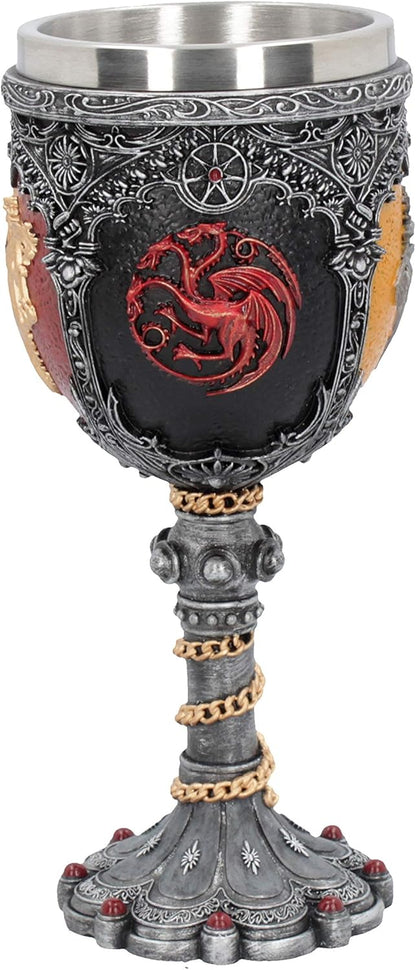 Game of Thrones Houses Goblet Chalice 17cm| Stark, Lannister, Targaryen & Baratheon Collectible Cup | Medieval Fantasy Wine Goblet