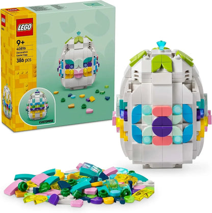 LEGO 40816 Decorative Easter Egg - Toy Ornament w/Colourful Decoration Pieces incl. Gold Hearts & a Gemstone - Arts and Crafts Gift for 9+ Year Old Girls & Boys