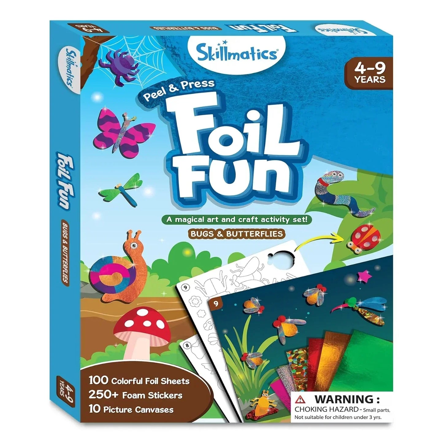 Skillmatics Art & Craft Activity - Foil Fun Bugs & Butterflies, No Mess Art for Kids, Craft Kits & Supplies, DIY Creative Activity, for Boys & Girls Ages 4, 5, 6, 7, 8, 9, Travel Toys - Jaiman Toys