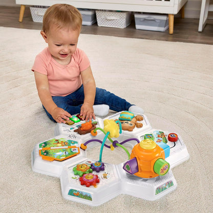 VTech Buzz and Learn Activity Table | Interactive Learning Activity Center with Lights, Sounds & Music | Blue